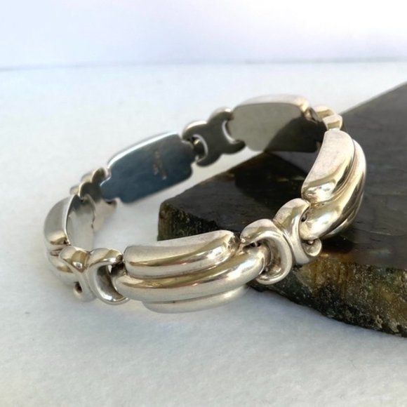 VTG Sterling Silver 925 Signed Bayanihan Modernist Panel Link Bracelet 7.25" 34g - Picture 4 of 16